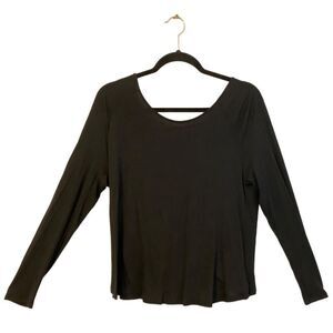 Dainty Hooligan Women’s Black Long Sleeve Crisscross Open Back Blouse Size Small